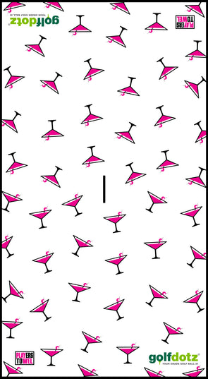 Custom Golfdotz Pink Cocktail Tour Towel 22" X 40"