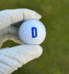 Blue Letter D on Golf Ball