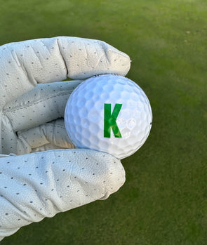 Green Letter K on Golf ball