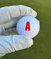 Red Letter A on Golf Ball