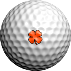 NEON Orange Lucky Clovers - Golfdotz